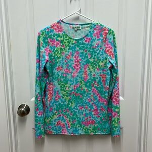 Sea Waves‎ Long Sleeve T Shirt Colorful Abstract Print Size S